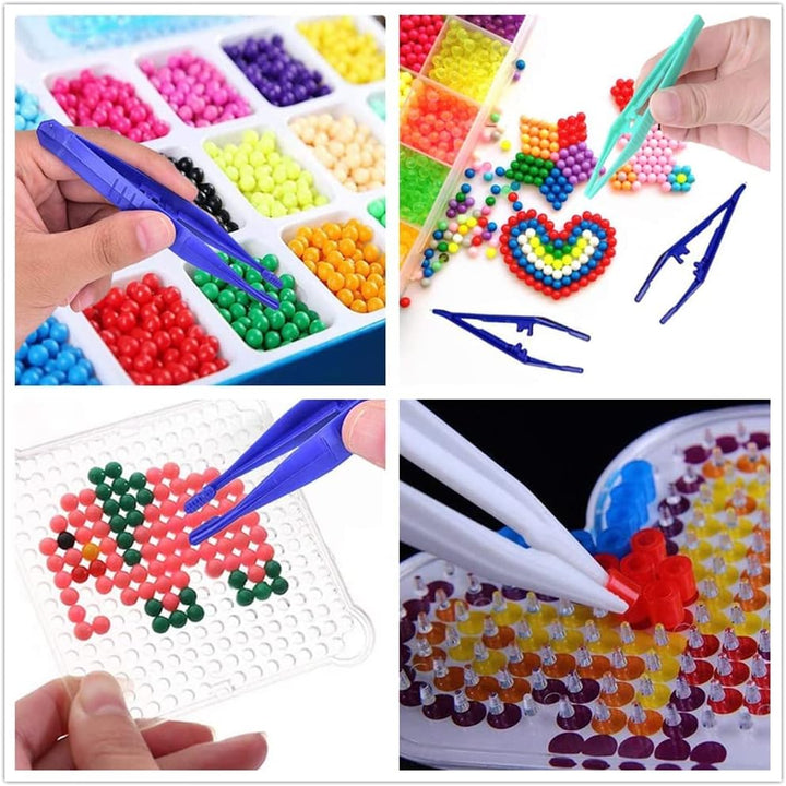 Yeenao Plastic Tweezers,20 PCS First Aid Tweezer 4 Inch/10Cm Plastic Beads Forceps Tweezers for Perler Fuse Beads Kids Handmade DIY Crafts