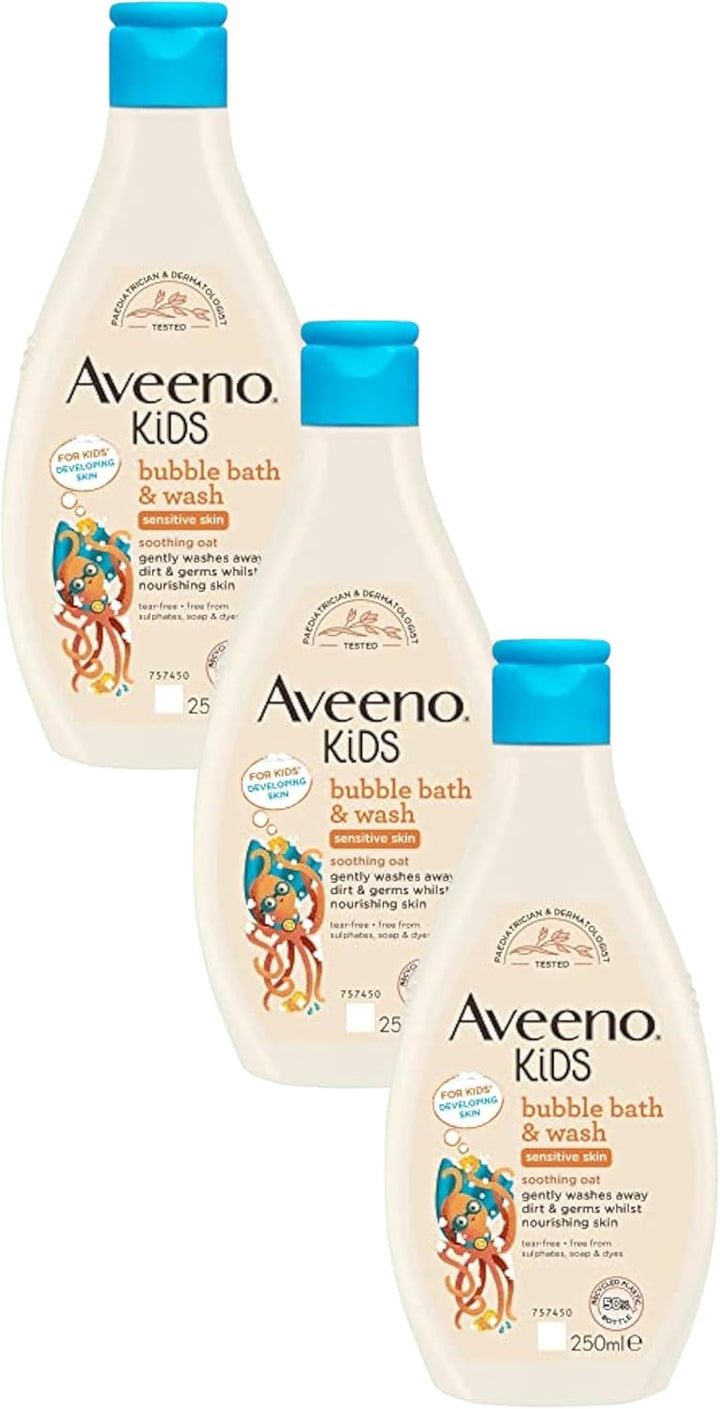 KIDS Bubble Bath & Wash 250Ml | Enriched with Soothing Oat Extract | Foam Body Wash Developed for Your Little Superhero | Childrens Toiletries Sets