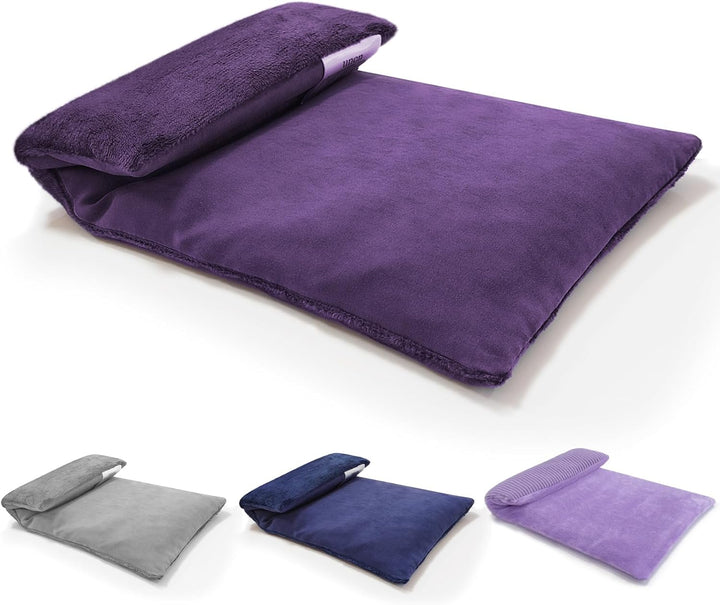 Wheat Bags Microwavable with Washable Cover | Microwave Heat Pad for Back Pain Relief 32×17 CM | Heat Pads for Muscle Cramps Menstrual Joints Relief(Grey)