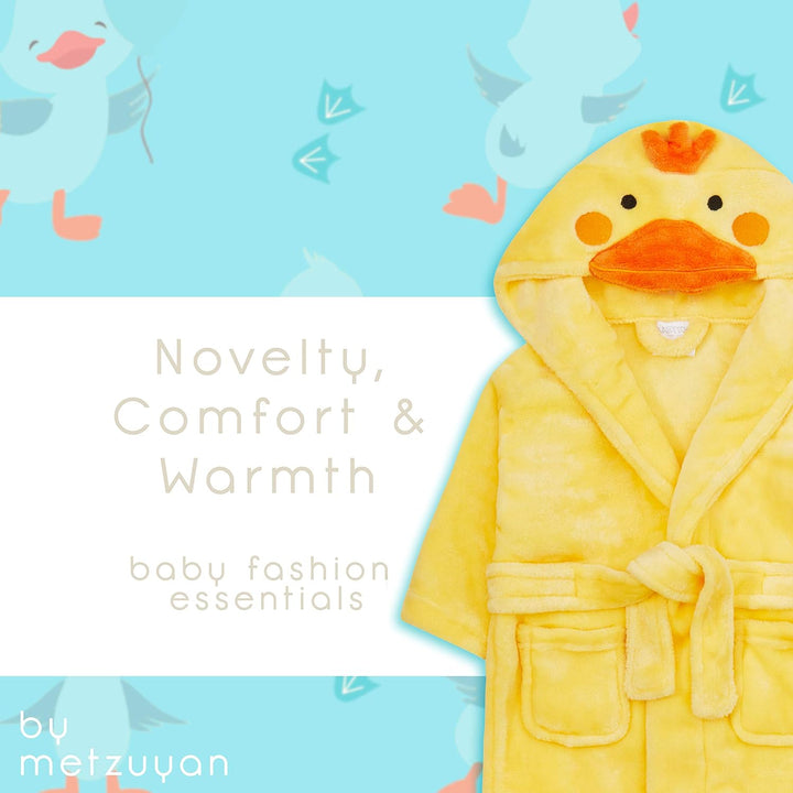 Baby Girls & Boys Animal Themed Plush Fleece Unisex Dressing Gown Robe