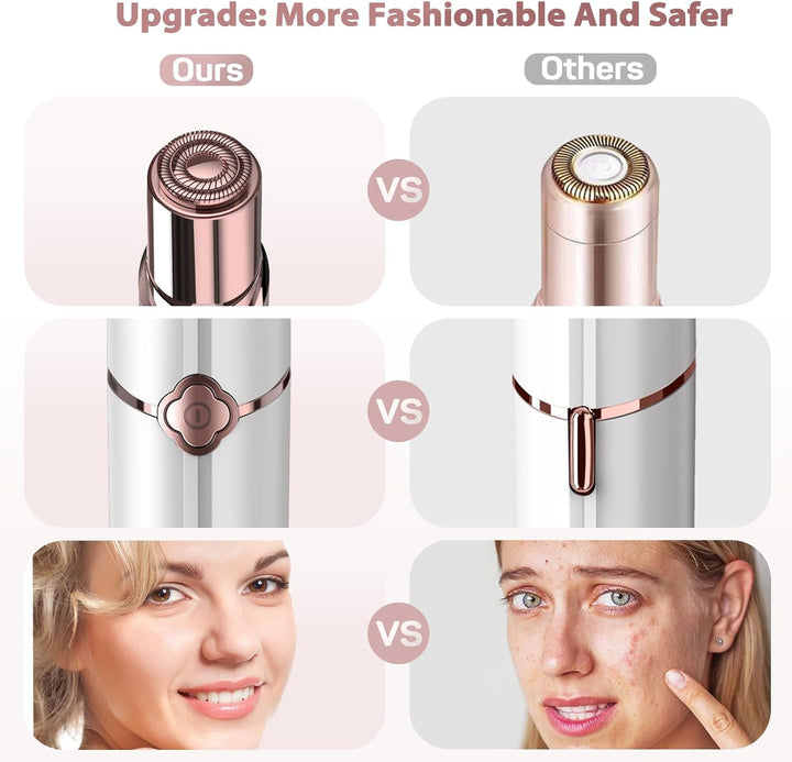 Facial Hair Remover for Women,Hair Removal Device Rechargeable,Epilator for Women for Face Included 2 X Replacement Heads,Painless Lady Shavers,For Lip,Mustache, Chin