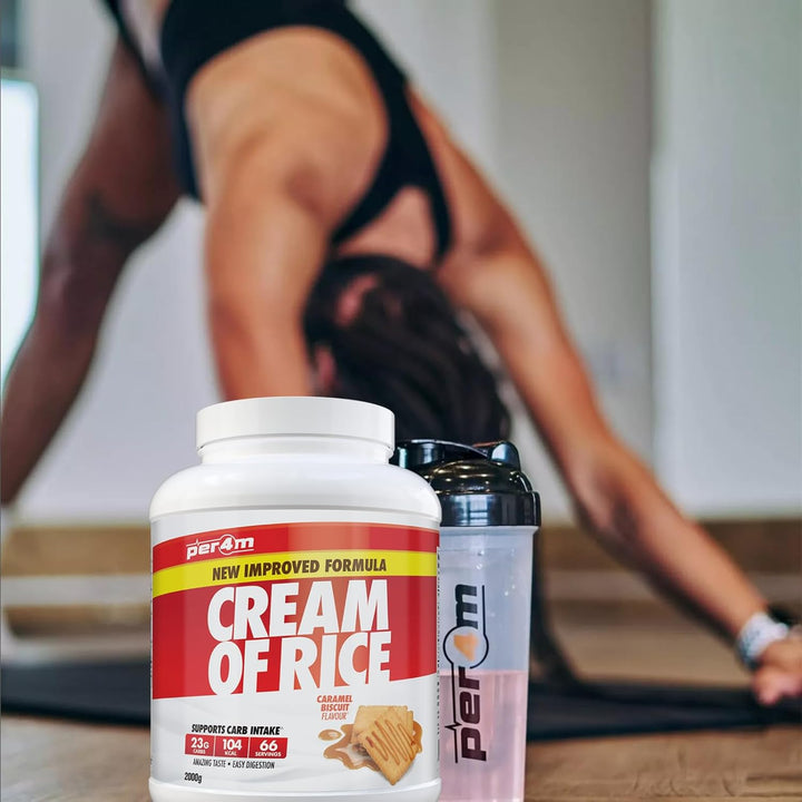 Protein Cream of Rice | Easy-To-Digest Complex Carbohydrate | Gluten-Free, Plant-Based Smooth Rice Porridge | Ideal Pre Post-Workout (450G, Caramel Biscuit)