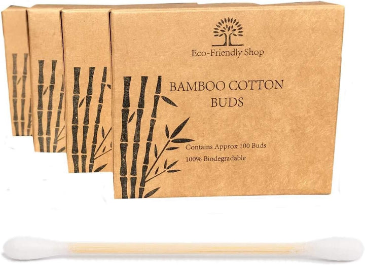 100 Bamboo Cotton Buds 100% Natural Biodegradable Wooden Swabs (100 BUDS)