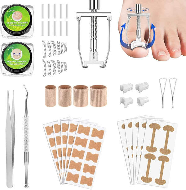 Ingrown Toenail Removal Kit, Ingrown Toenail Treatment Tool, Kit Ingrown Toenail Corrector Tools, Toenail Correction Patch, Corrector Pedicure, Corrector Strips and Patch for Toe Pain Relief