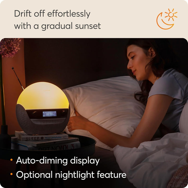Bodyclock Luxe 700FM - Wake-Up Light with FM Radio, Bluetooth Speakers & Low-Blue Light for Sleep