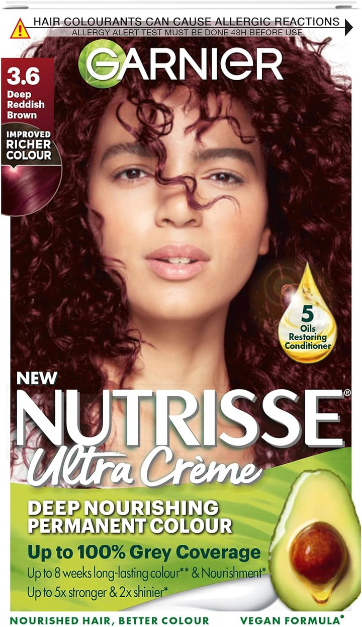 Nutrisse Permanent Hair Dye, Natural-Looking, Hair Colour Result, for All Hair Types, 5 Mocha Brown