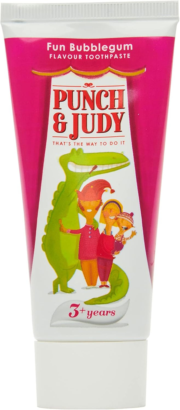 Punch & Judy Kids Toothpaste - Fun Bubblegum Flavour, 3+ Years, Fluoride, Sugar Free, 50Ml (Pack of 1)