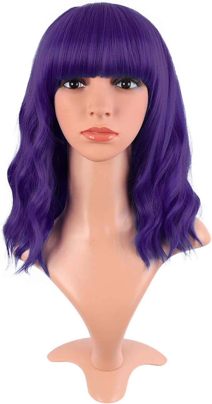 28 Inch/70 Cm Long Wavy Middle Part with No Bangs Synthetic Fiber Curly Fashion Women Party Cosplay Wig (Light Pink)