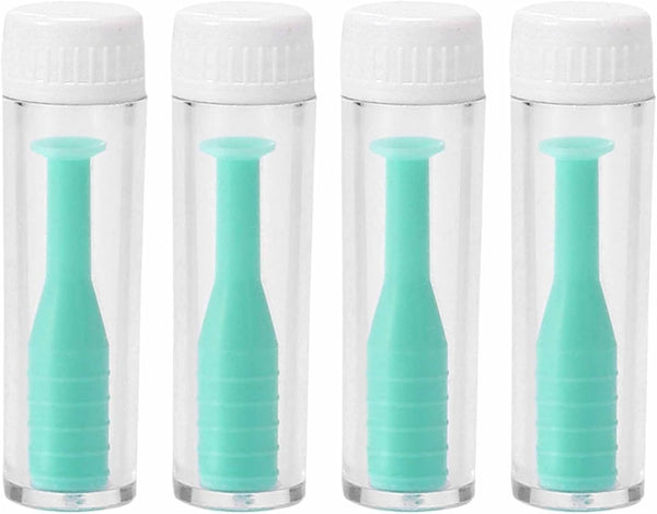 Contact Lens Applicator,4 Pieces Silicone Contact Lens Inserter,Contact Lens Remover Set,Contact Lens Remover Tool with Storage Cases for Home Travel Outdoor Activities(Green)