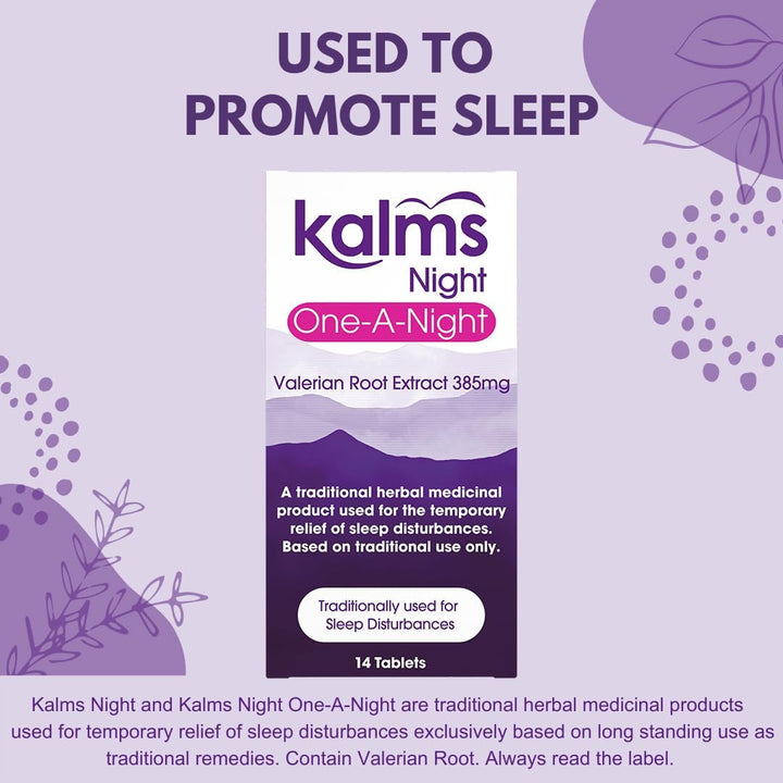 Night One-A-Night 14 Tablets - Traditional Herbal Medicinal Product Used for the Temporary Relief of Sleep Disturbances. One Tablet a Night Dose.