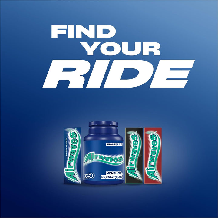 Chewing Gum Menthol & Eucalyptus, 46 Pieces, Sugar Free Chewing Gum Bottle with Menthol Freshness