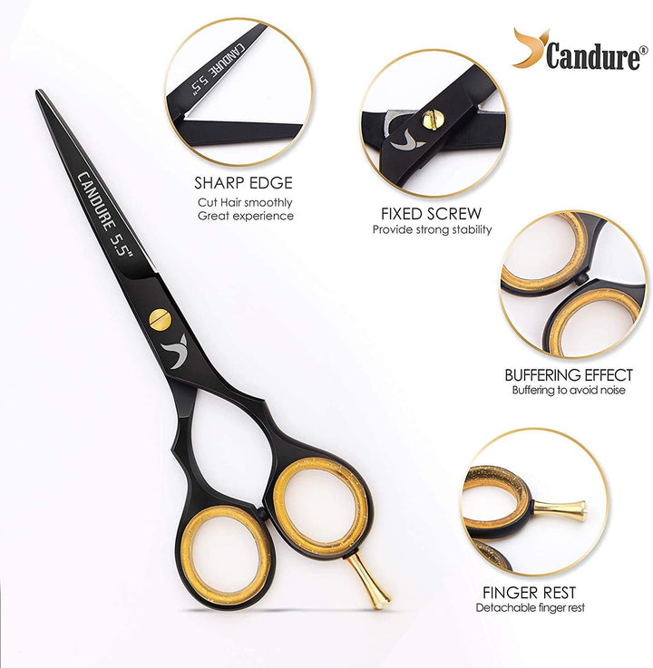 Hairdressing Cutting Scissors Barber and Thinning Salon Shears Set 5.5 Inch