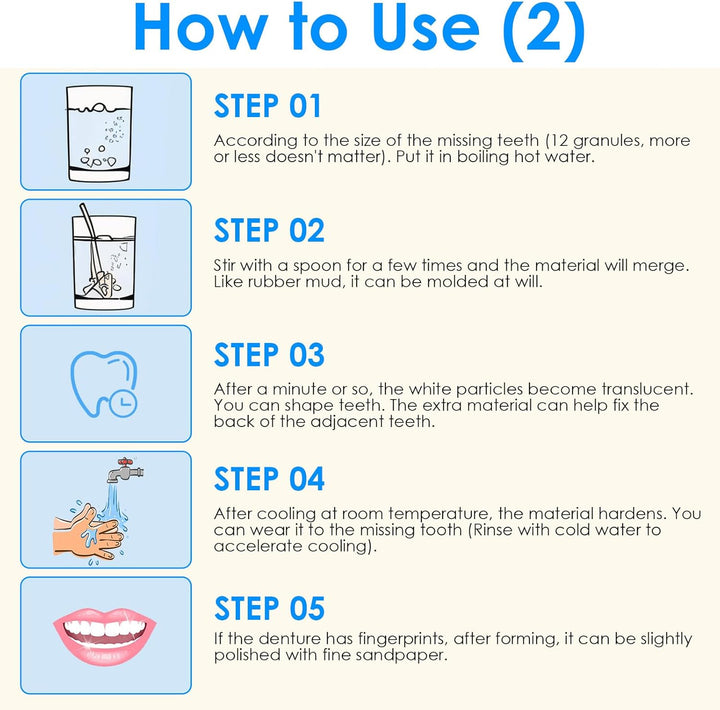 Tooth Repair Kit Broken Teeth False Moldable Filling Permanent Denture Replacement Missing Cavity Filler Instant Smile Temporary Temp Chipped Care Shades Covers Diy Beads Hole Flipper Wax Plastic Gap