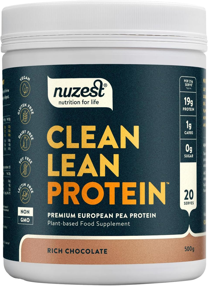 Vegan Protein Powders by  - Clean Lean Protein - Smooth Vanilla - Plant Based Pea Protein Shake - Low Calorie & Low Carb - Gluten Free - Dairy Free - 500G (20 Servings)