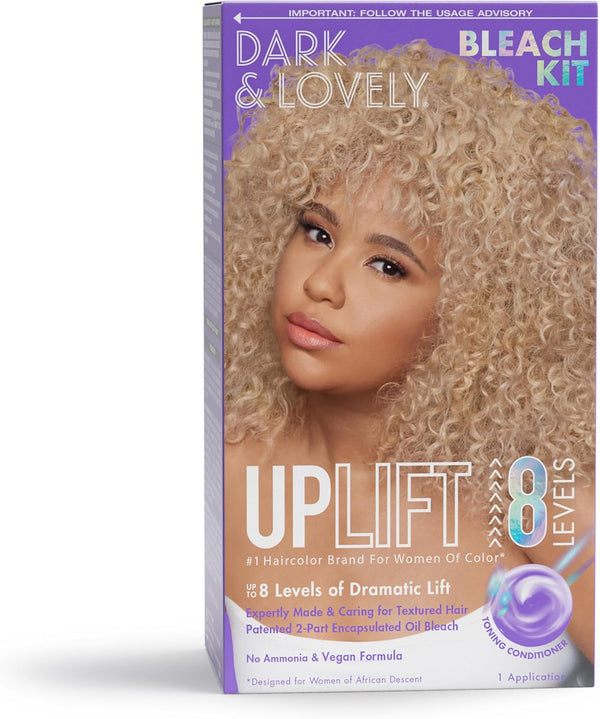 - Carson Dark and Lovely Uplift Hair Bleaching Kit for Dark Hair, Bleach Blonde Hair Dye Kit Includes Hair Bleach Powder, Cream Developer and Hair Toner, Bleach Blonde, 1 Kit