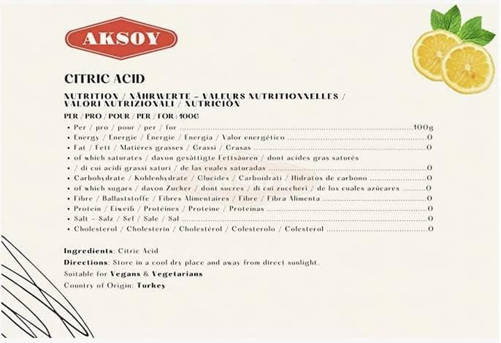 Citric Acid Food Grade 2KG Jar || Non-Gmo, Anhydrous, Make Your Own Bathbomb, No Additives, Sour Drinks, Household Cleaning with Citric Acid Powder