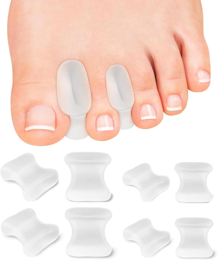 8 PCS Toe Separator, Silicone Toe Spreaders Bunion Gel Toe Spacers Separators, with 3 Sizes for Women Men Toe Pain Relief for Curled Toes and Overlapping Toes, Calluse (2L+4M+2S)