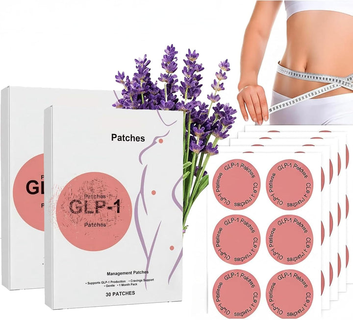 60Pcs GLP-1 Patches,Natural Ingredients,Gentle & Soothing Support for Women & Men, Easy to Use – Vegan(2Pack * 30 Servings)