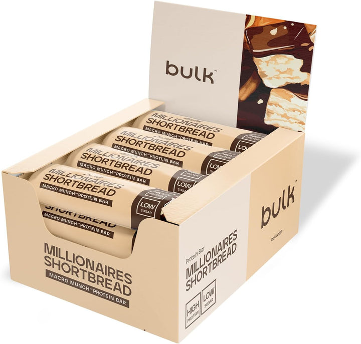 Macro Munch Protein Bar | Salted Caramel Flavour | 12 X 62G | 20G High Protein | Low Sugar | 6.7G Fibre | Soft-Baked Triple Layer | Healthy Snack Bar for Gym | Fitness | On-The-Go | Vegetarian