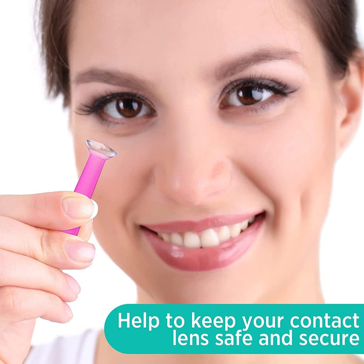 Silicone Contact Lens Inserter, 4 Pcs Contact Lense Applicator Lens Suction Holder Soft Contact Lens Remover Portable Travel Lens Remover for Home Travel Outdoor Exercise