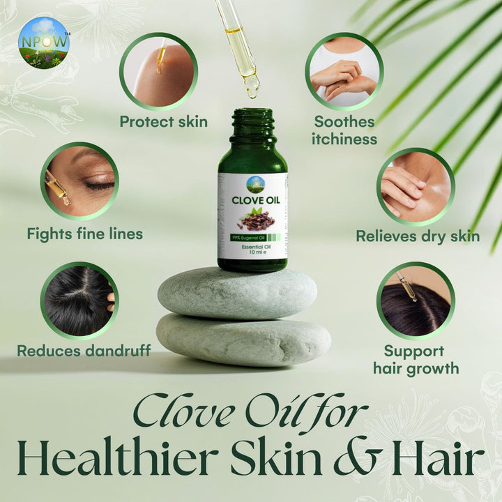 Clove Oil for Toothache Pain Relief for Adult – Oil of Cloves for Toothache Natural Dental Solution, Clove Bud Oils, Cloves Extract for Oral Care, Tooth Pain Relief and Dental Health - 10Ml