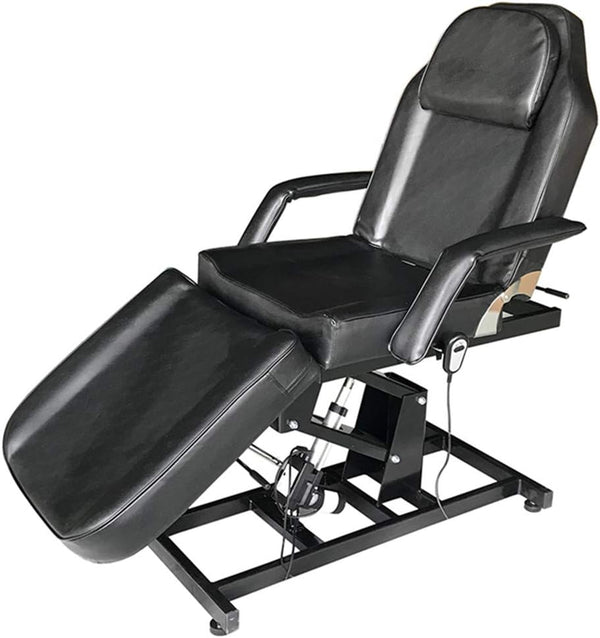 Electric Massage Table 3 Section Adjustable Bed Couch Beauty Salon Recliner Chair Treatment Tattoo Facial SPA Massaging Bed (White)(Includes 2 Packages) (Black)