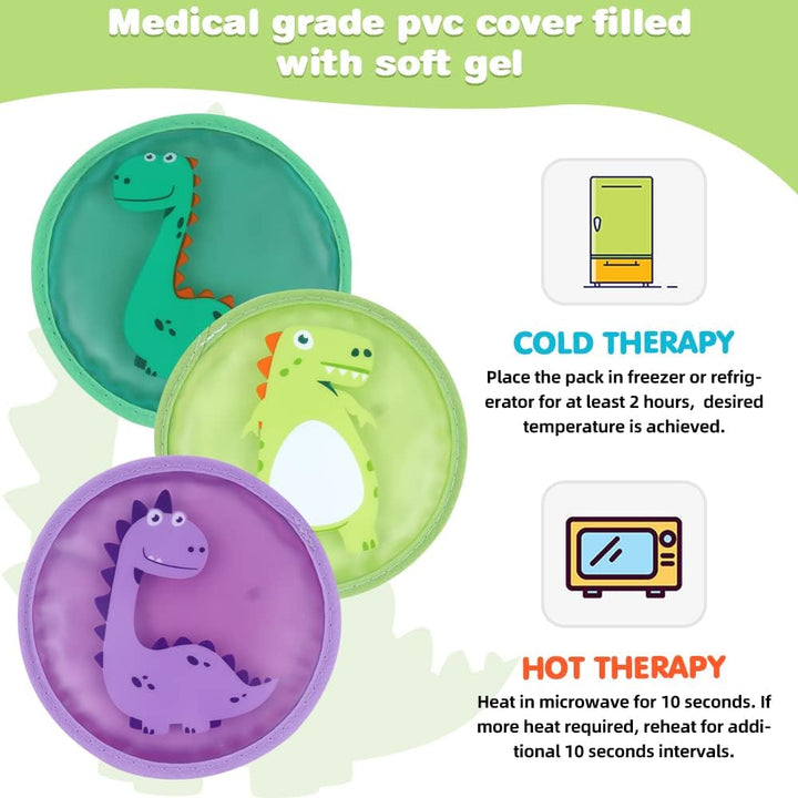 Ice Pack Cold Compress for Kids, 3 Bump Ice Pack with Soft Backing for Child Pain Relief, Kid Ice Packs for Swelling, Bruise, Fever -4.7"