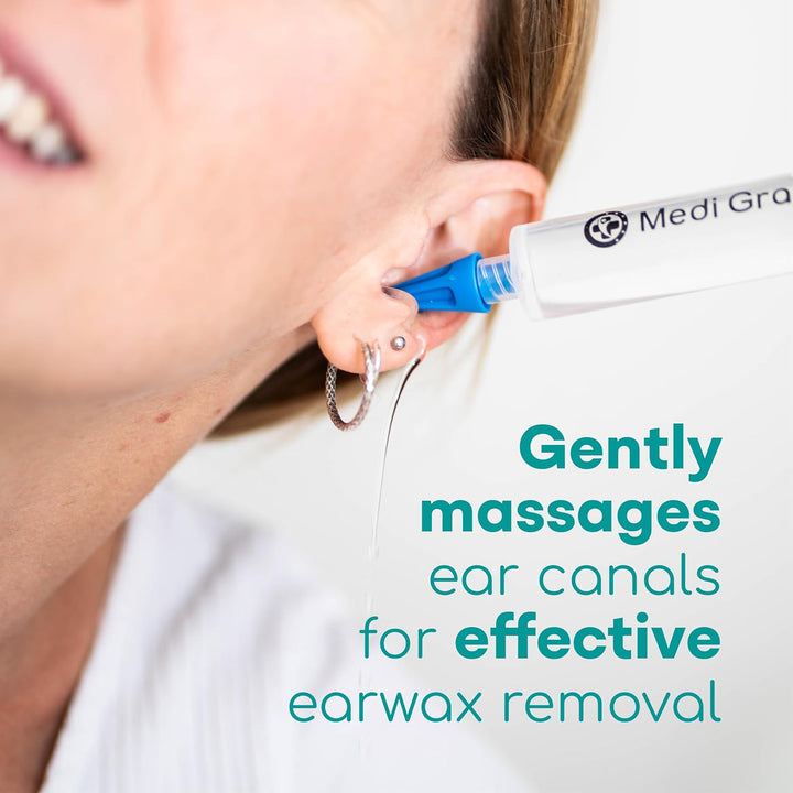 Ear Wax Removal Syringe - Natural Ear Cleaner for Safely Removing Ear Wax at Home - Reusable Ear Cleaning Kit with 3X Family Quad-Spray Safety Tips for Ear Irrigation - Ear Wax Removal Tool