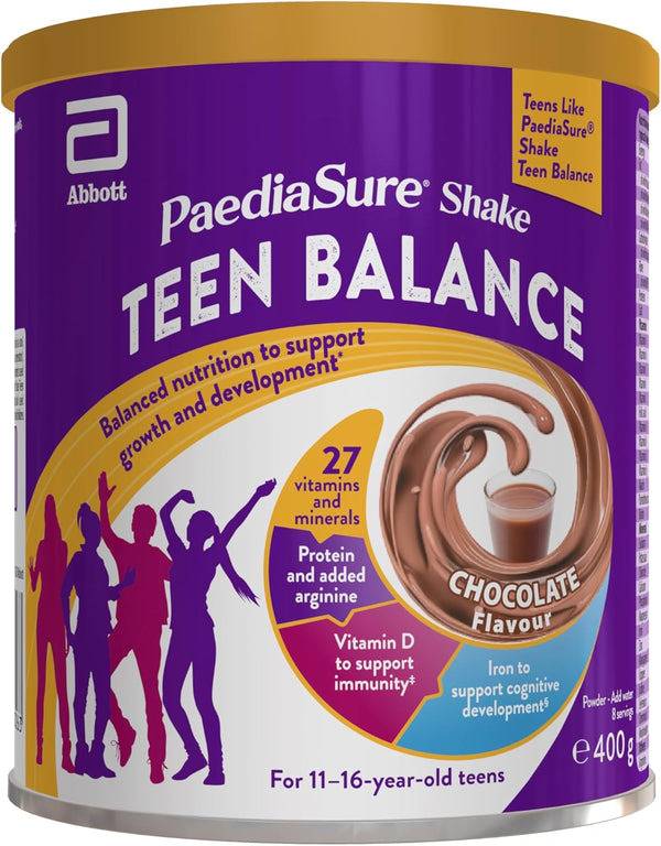 Teen Multivitamin Protein Powder – Chocolate – 400G – Teenager Supplement with 27 Vitamins & Minerals – Vitamin D & Protein – Vegetarian – for Busy Teens 11-16 Yrs Old – by Paediasure Shake
