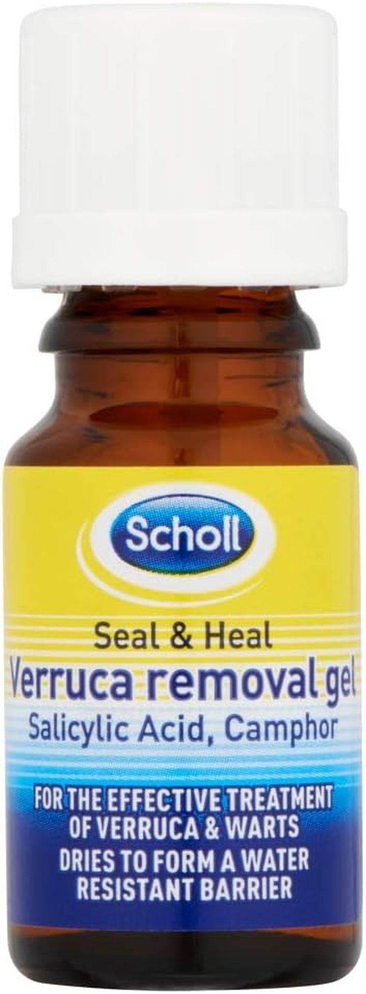 Scholl Seal & Heal Verruca Removal Treatment Gel - No Plaster Needed, Salicylic Acid & Camphor Treatment for Verrucas, Corns, Warts & Calluses, Water-Resistant Barrier,Easy to Apply, Size 10Ml