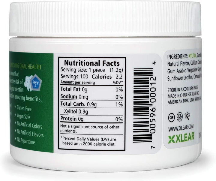 Fresh Natural Xylitol Chewing Gum Dental Defense System - Aspartame-Free, Sugar-Free, Non-Gmo, Gluten-Free (Spearmint, 100 Count - Pack of 1)