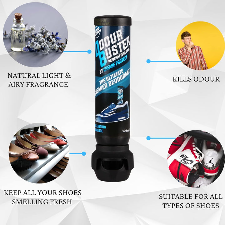 Odour Buster Shoe Deodoriser Spray - Eliminates Trainer & Shoe Odours - Perfect for Football Boots & Smelly Shoes - anti Odour Freshener