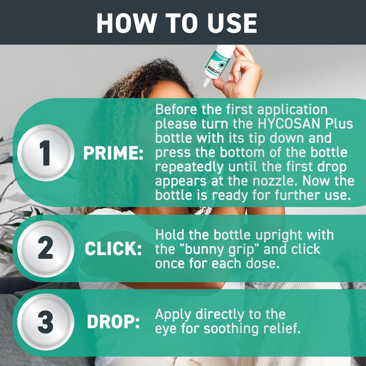 plus - Dry Eye Drops with Hyaluronic Acid and Dexpanthenol for Soothing Hydrating Relief and Healing Support for Eyes Recovering from Injury or Surgery - Preservative Free - 225 Measured Doses