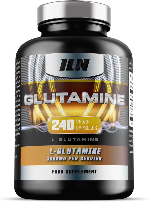 Glutamine - 3000Mg L Glutamine per Serving - Enhanced with D3 & B12 - Vegan and Vegetarian L-Glutamine (240 Capsules - 40 Servings)