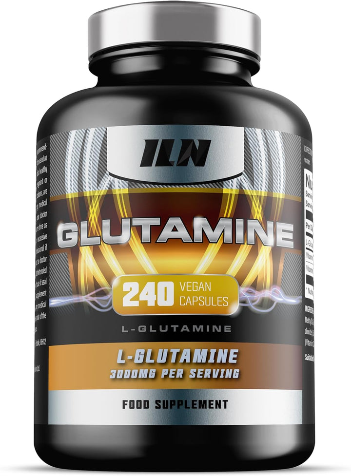Glutamine - 3000Mg L Glutamine per Serving - Enhanced with D3 & B12 - Vegan and Vegetarian L-Glutamine (240 Capsules - 40 Servings)