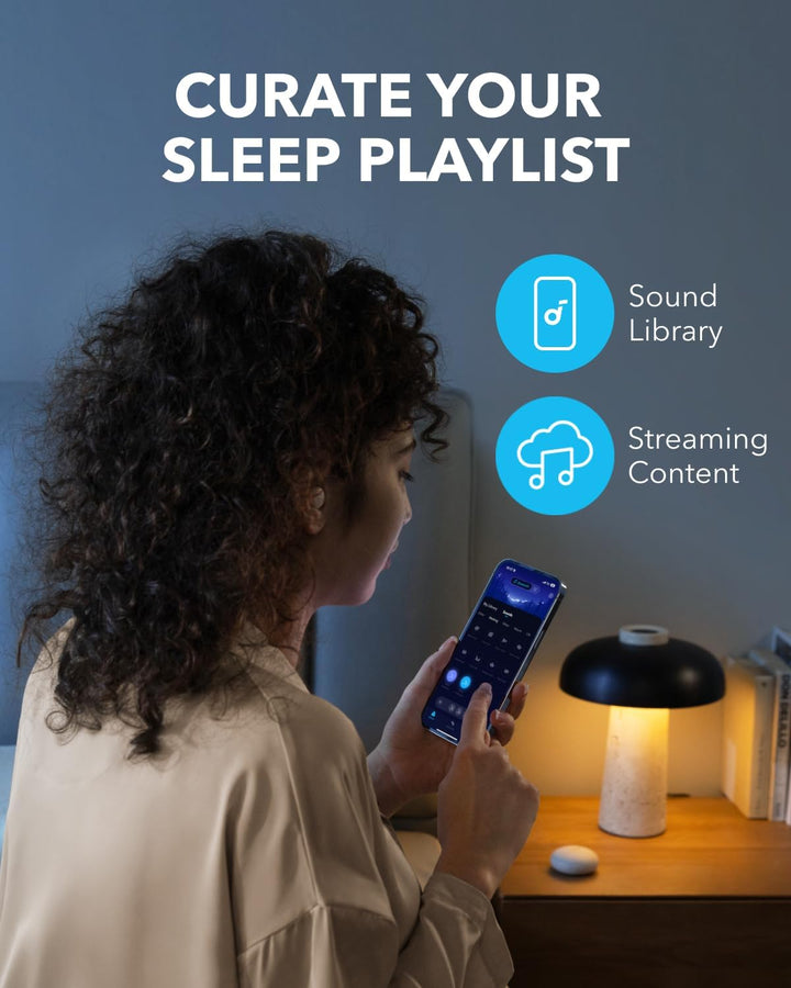 Sleep A20 by  Sleep Earbuds, Noise Blocking Sleep Headphones, Small Design for Side Sleepers, 80H Playtime, Stream Content via Bluetooth 5.3, Personal Alarm