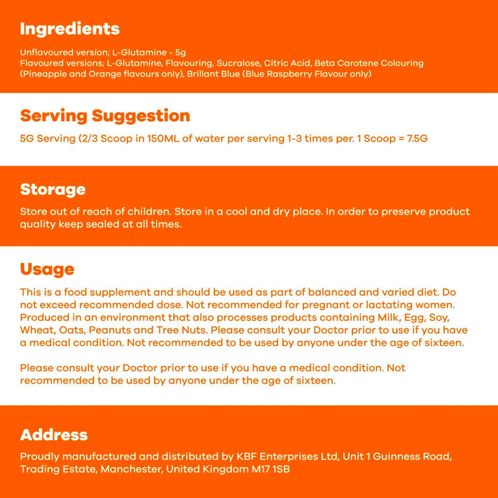 , Pure L Glutamine Powder -Unflavoured-500G