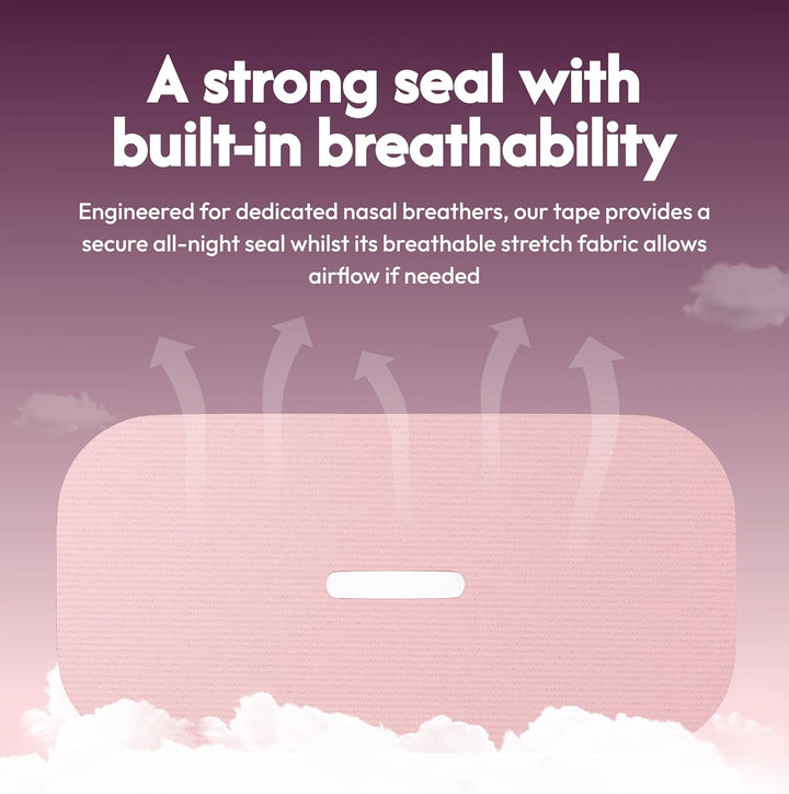 Sleepseal Mouth Tape for Sleeping - Made from Sustainable Bamboo Silk, Hypoallergenic & Dermatologically Tested Sleep Tape – Snoring Aid Solution, Improves Nasal Breathing – 30 Night Supply