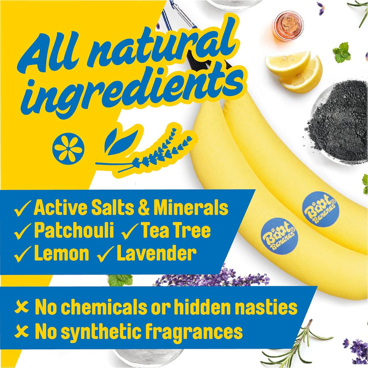 Original Shoe Deodorisers – Banana-Shaped Fresheners to Fight Footwear Funk – Eco-Friendly, Reusable Odour Fighters for Trainers, Boots & Smelly Kit – Combat Stink & Stay Fresh 6-12 Mo