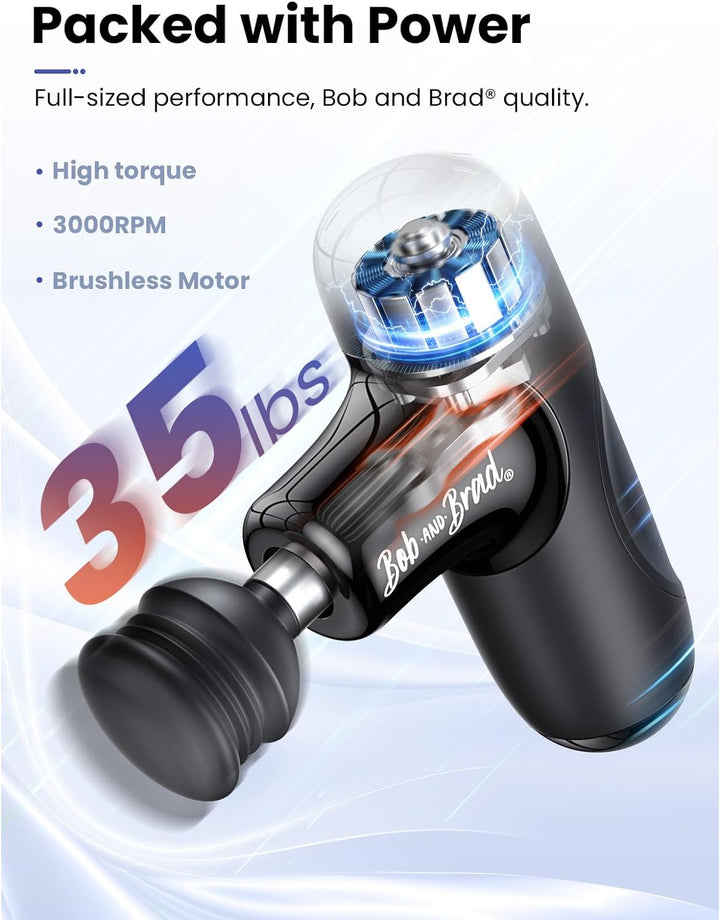 Mini Massage Gun,  Q2 Pocket-Sized Deep Tissue Massager Gun, Portable Percussion Muscle Massager Gun, Ultra Small & Quiet Muscle Massage Gun with Carry Case for on the Go Usage, Black