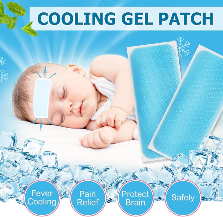 20 Sheets Cooling Fever Patch for Kids,Cooling Forehead Strips Cooling Gel Pads for Baby Children Adult, Forehead Fever Cool Pads