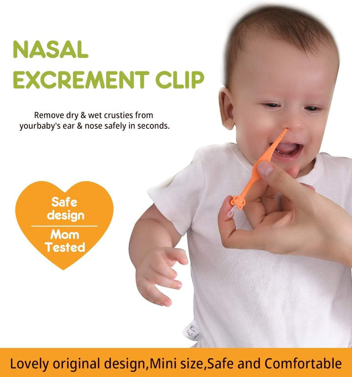 Two Pack 3 in 1 Baby Nose and Ear Gadget, Safe Baby Nose and Ear Cleaner, Nose Cleaning Tweezers for Infants and Toddlers