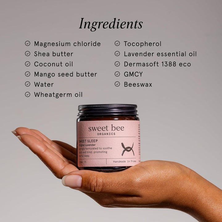 Sweet Bee Magnesium Butter - Soothing Magnesium for Sleep & Relaxation with Shea Butter - Moisturizing Magnesium Balm for Muscle Recovery - Nourishing Magnesium Cream for Sleep - Lavender 120Ml