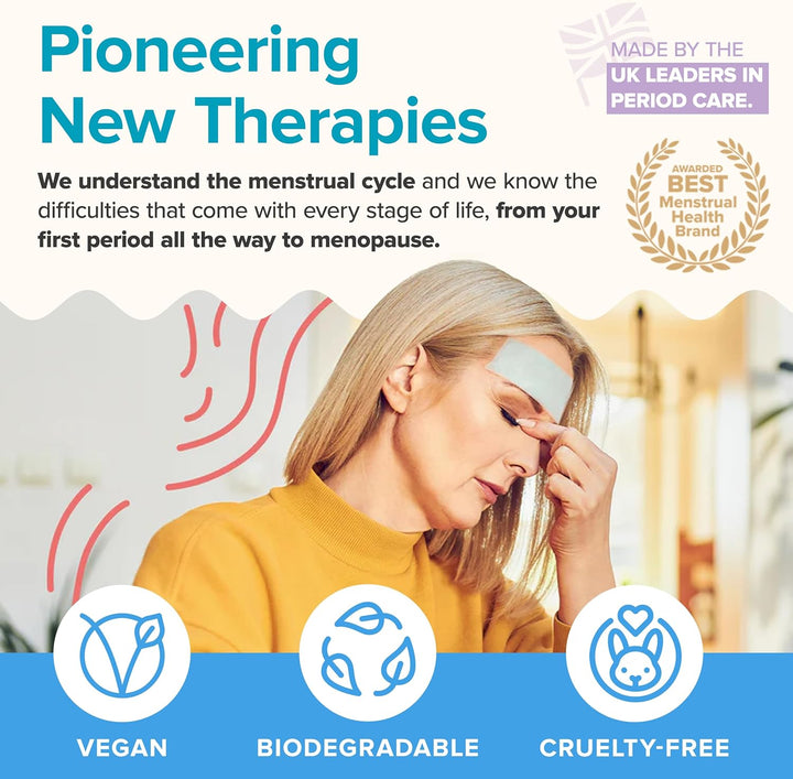 Cooling Forehead Patch for Hot Flashes, Menopause, Head Discomfort, Head Tension - Infused with Basil & Rosemary - Designed Specifically for Hot Flashes