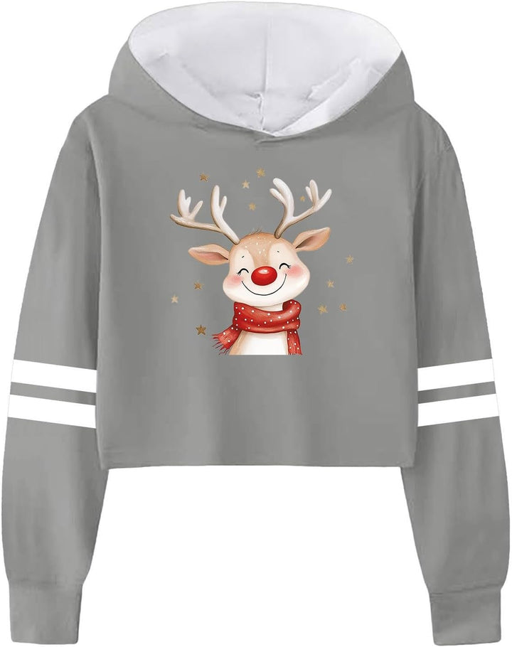 Hoodies for Girls Graphic Letter Print Pullovers Tops Long Sleeve Casual Soft Pullover Christmas Bags