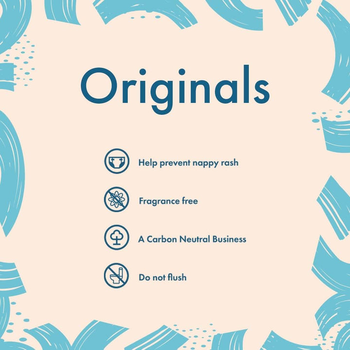 Originals Baby Wipes, 100% Biodegradable, Plastic Free, 99.6% Purified Water, Newborn Wipe, Vegan, Paraben and Perfume Free, NHS Approved (12 Packs of 64, 768 Wipes)