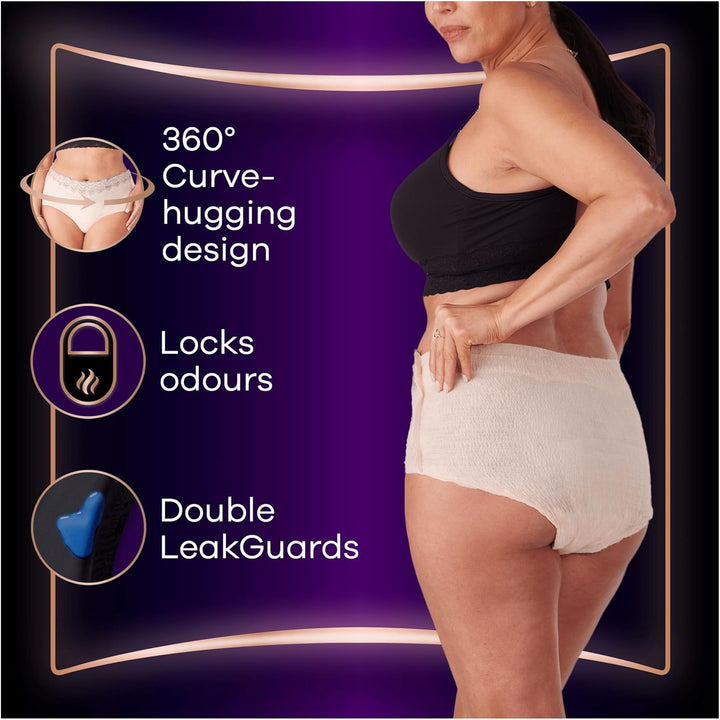 Boutique Incontinence Pants Women, Medium, Plus, 18 High Absorbency Pants (9 X 2 Packs), Odour Neutraliser, Softness and Protection, for Sensitive Bladder