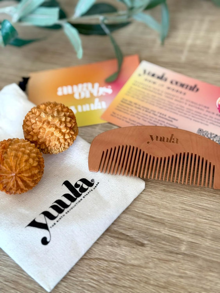 The Pain Relief Duo : the Aura Orbs® and the ® Comb Set | Labour Comb | Labour Balls | Birth | Hypnobirthing | Acupressure | Massage Tool | Midwife Created