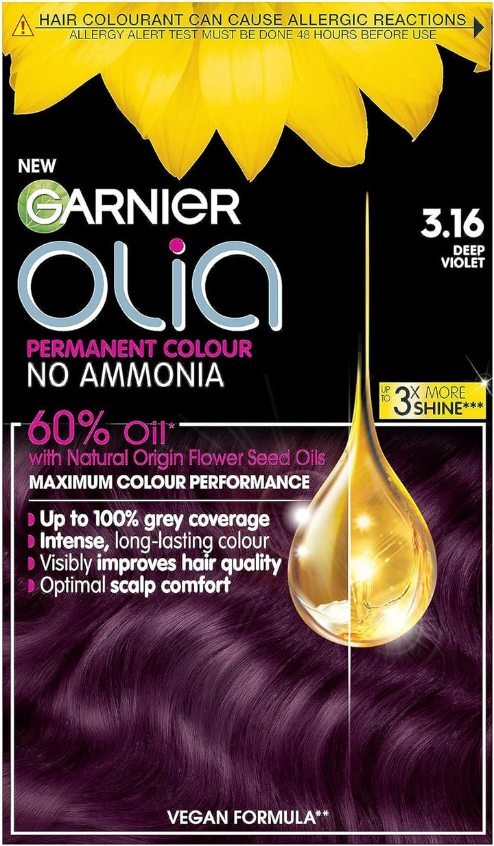 Garnier  5.0 Brown, Oil-Powered, No-Ammonia. 100% Grey Coverage. Luminous, Long-Lasting, Vibrant Brown Hair Color with Exceptional Shine and a Healthy, Nourished Feel.
