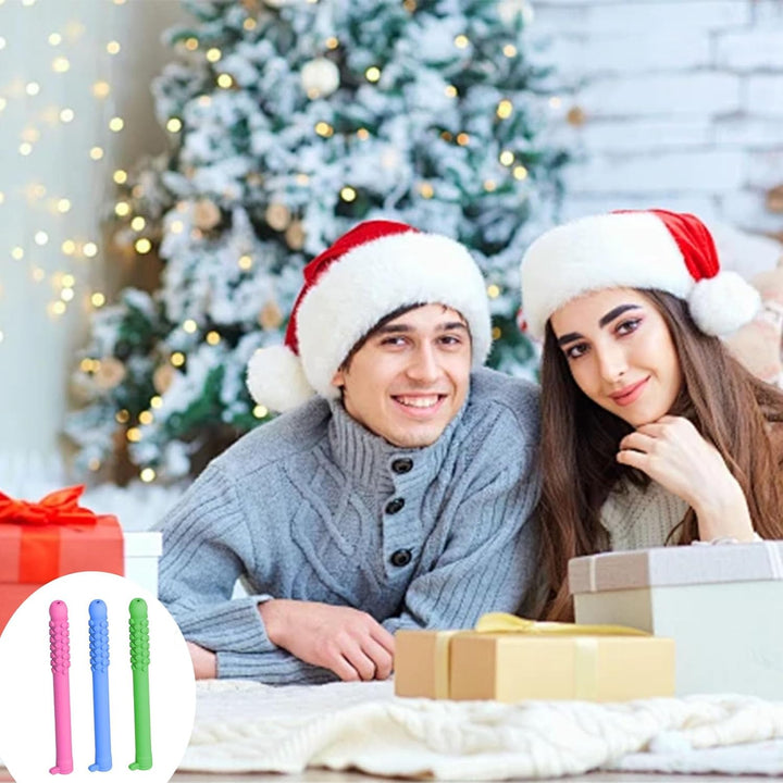 3 PCS Chewable Breathers, Silicone Chewing Sticks, Pink Strawberry, Green Orange, Blue Mint, Portable for Everyday Use, Natural Focusing, Chewable Puffer for Focus & Clear Respiratory Function